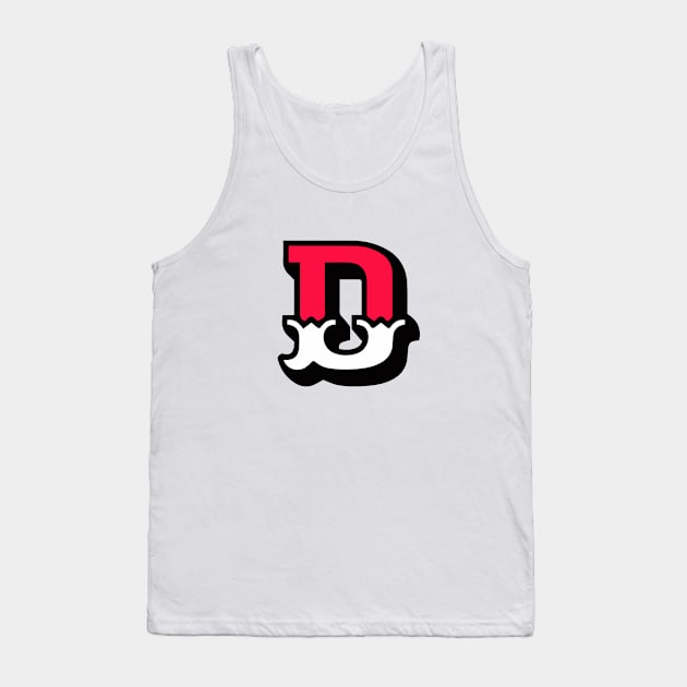 Monogram D - Alphabet Scrapbooking Red/White Circus Style Tank Top by RetroGeek